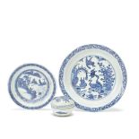 THREE BLUE AND WHITE WARES Late Ming Dynasty (4)