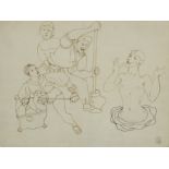 JEAN COCTEAU (1889-1963) Une sc&#232;ne de cuisine inspir&#233;e de la p&#233;riode Renaissance (...