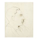 Jean Cocteau (1889-1963) Portrait d'un homme en profil (pen and brown ink on tracing paper)