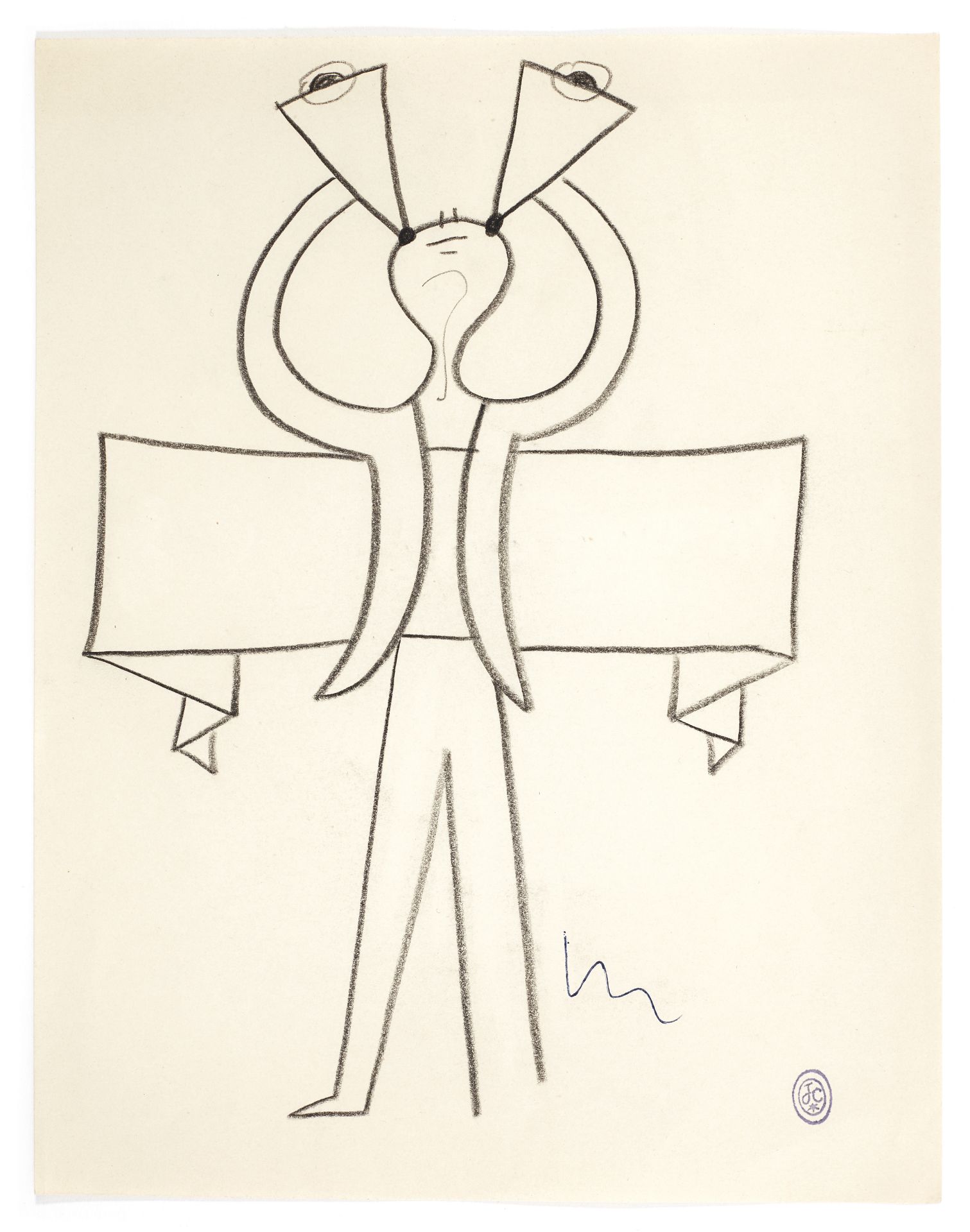 JEAN COCTEAU (1889-1963) Monsieur Cin&#233;ma (Ex&#233;cut&#233; vers 1956 with the atelier sta...