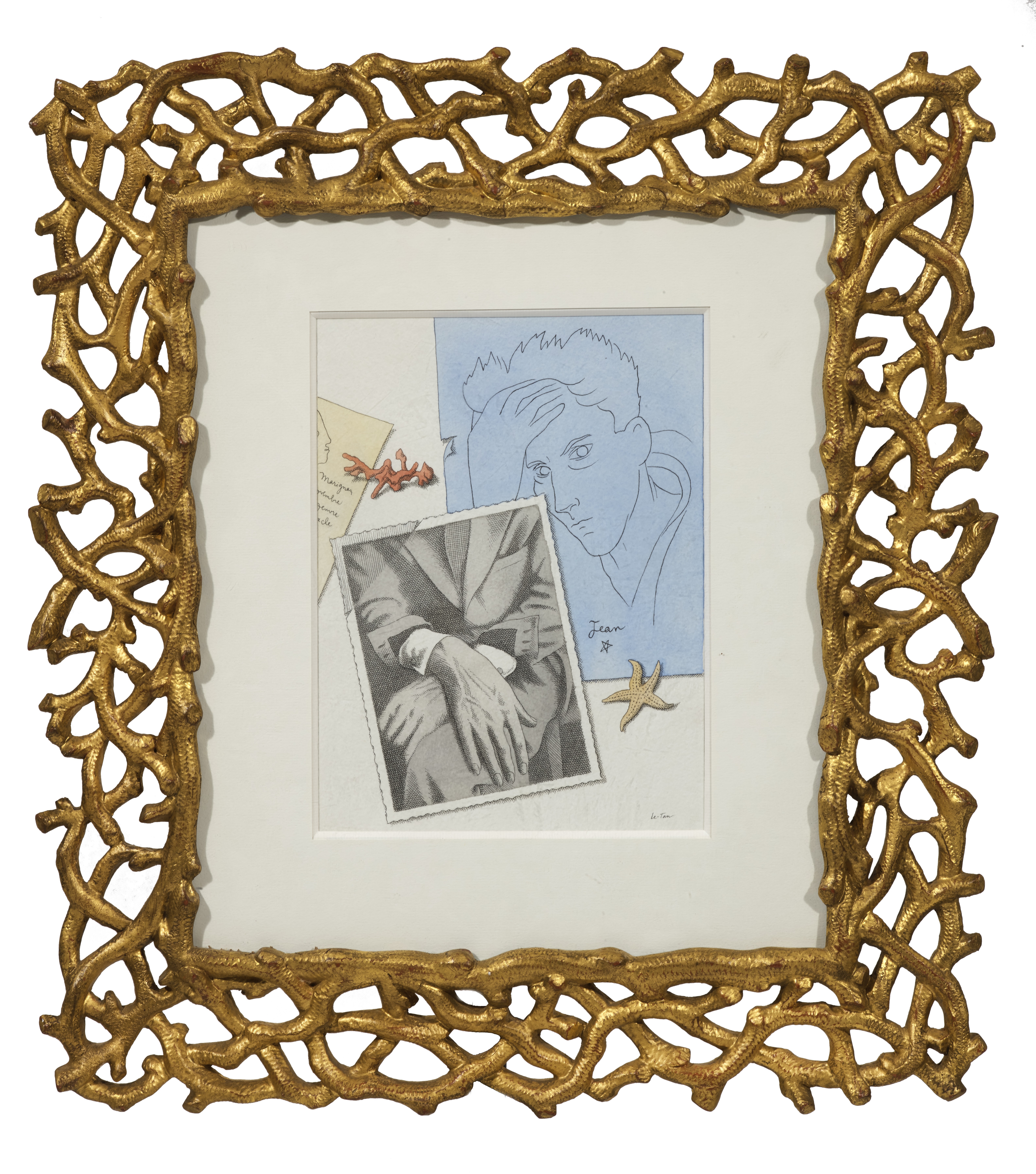 Perre Le Tan (1950-2019) Portrait de Jean Cocteau (Ex&#233;cut&#233; en 1999 signed watercolour...