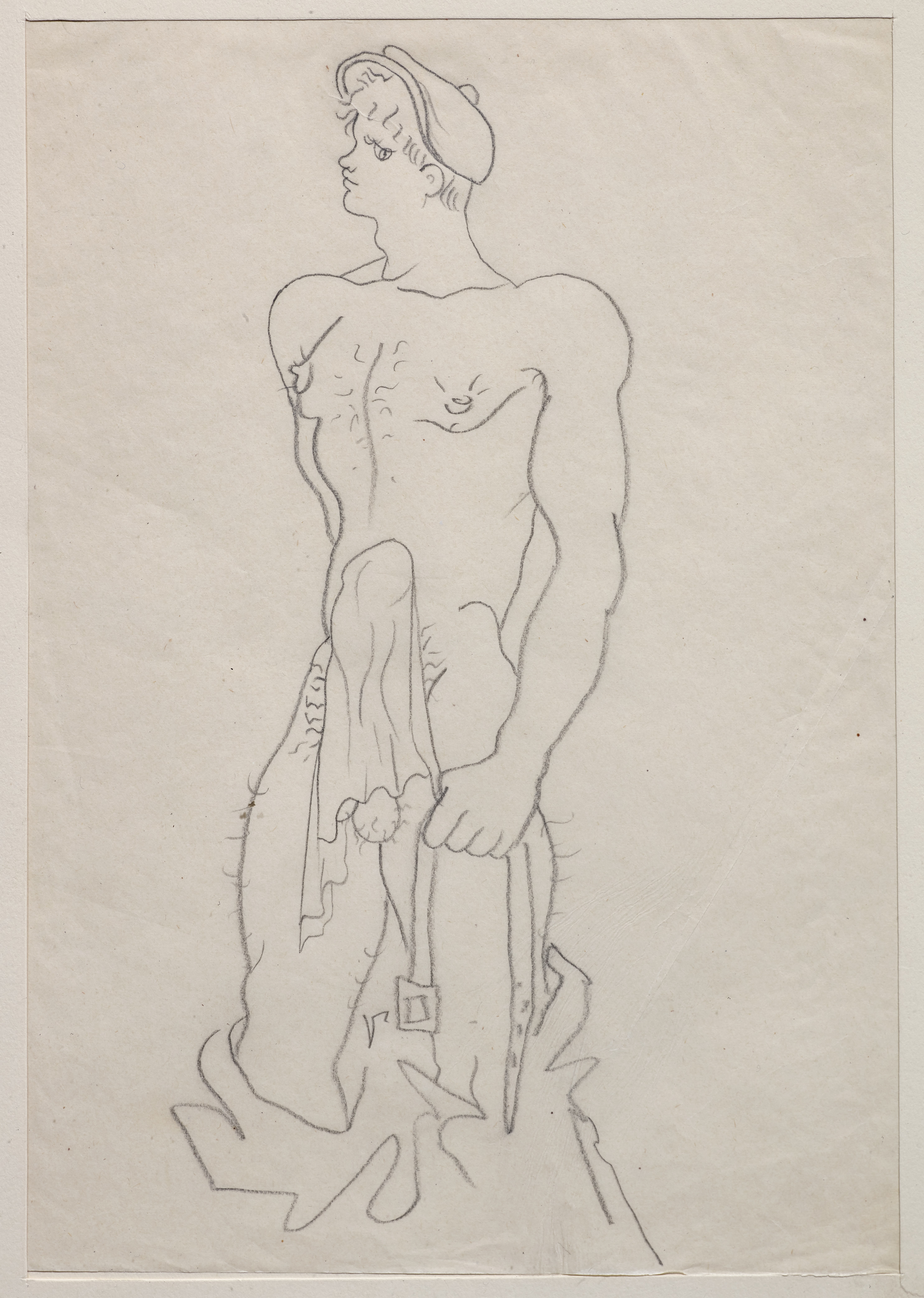 JEAN COCTEAU (1889-1963) &#201;rotique - &#201;tude pour une illustration de Querelle de Brest (b...