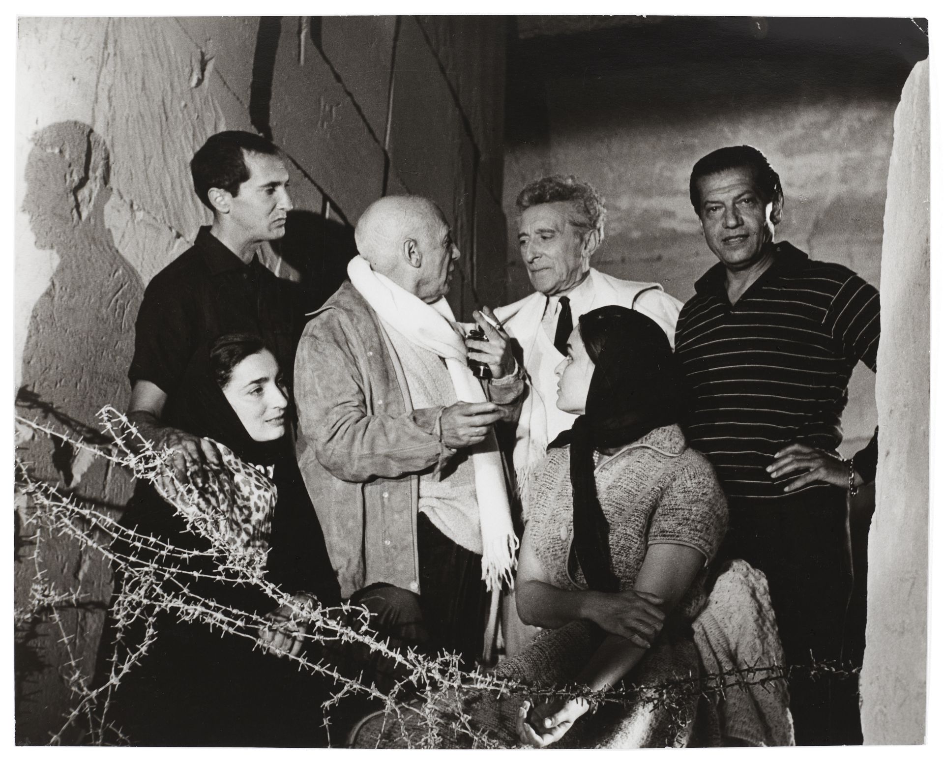 Lucien Clergue (1934-2014) Pablo Picasso et Jean Cocteau entour&#233;s de Serge Lifar, Luis Migue...