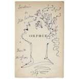 JEAN COCTEAU (1889-1963) Profil d'Orph&#233;e aux lauriers (Ex&#233;cut&#233; en 1957 signed, da...