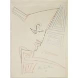 JEAN COCTEAU (1889-1963) Profil d'Orph&#233;e aux Arabesques (signed coloured pencil on paper)