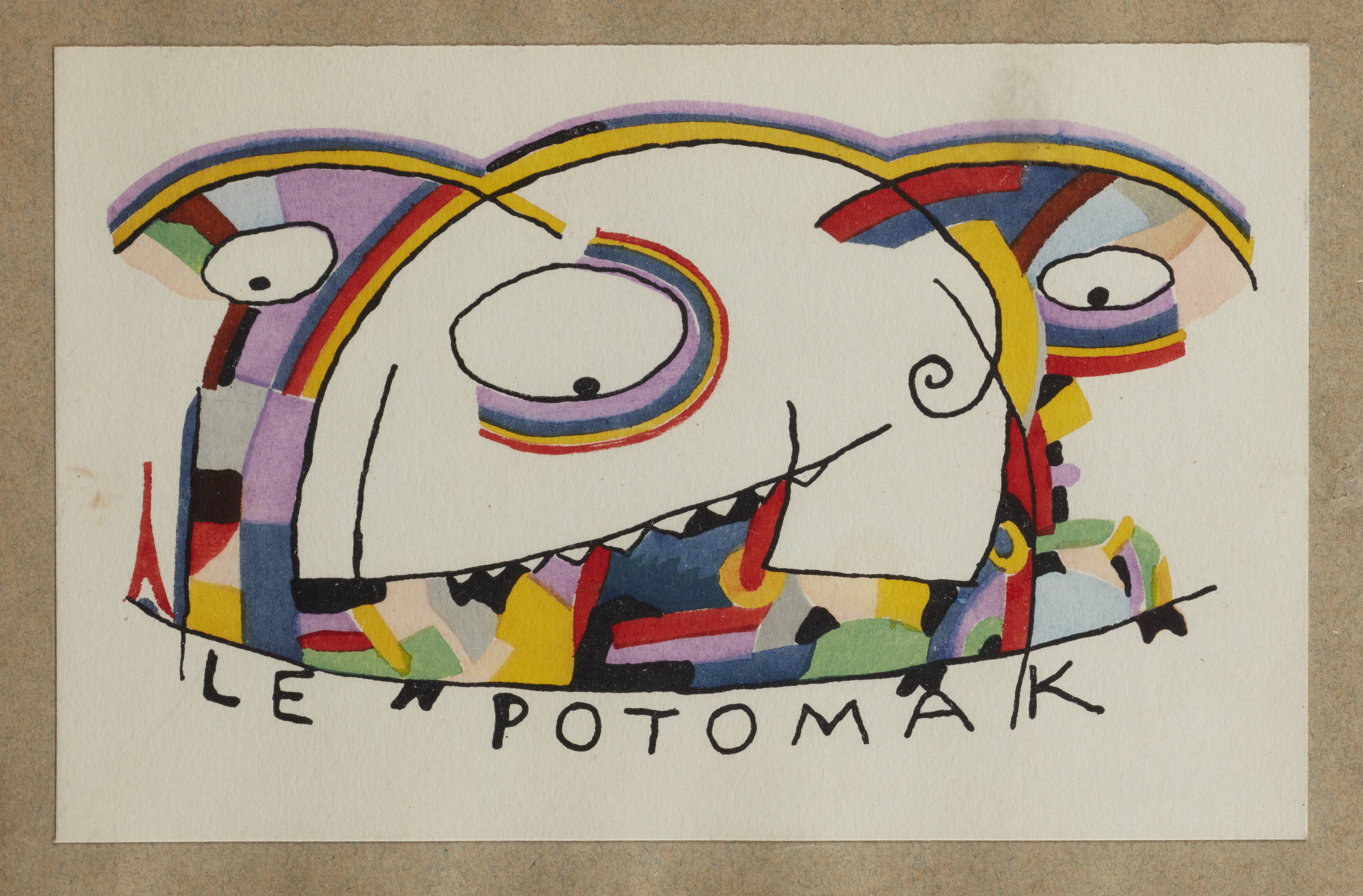 JEAN COCTEAU (1889-1963) Le Potomak (Con&#231;u en 1914 pochoir laid down onto an envelope (as i...