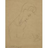 JEAN COCTEAU (1889-1963) Glenway Wescott &#233;crivant une lettre (Ex&#233;cut&#233; circa 1925 ...