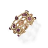 ZILLA: TOURMALINE AND TOPAZ-SET BANGLE