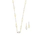 GOLD NECKLACE AND EARRING SUITE, (2)
