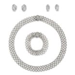 CHIAMPESAN: NECKLACE, BRACELET AND EARRING SUITE (4)