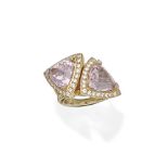 ZILLA: KUNZITE AND DIAMOND DRESS RING