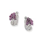 RUBY AND DIAMOND EARRINGS,