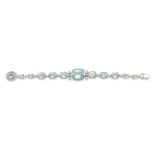 ZILLA: AQUAMARINE AND DIAMOND BRACELET