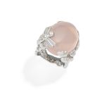 DIOR: ROSE QUARTZ AND DIAMOND DRESS RING