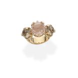 PASQUALE BRUNI: ROSE QUARTZ AND DIAMOND-SET RING