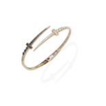 BEE GODDESS: DIAMOND-SET 'SWORD' BANGLE,