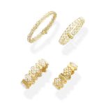 FOUR SEED PEARL SET BANGLES (4)