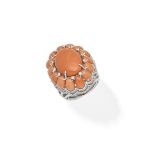 CORAL AND DIAMOND DRESS RING