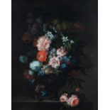 Attributed to Pieter Hardime (Antwerp 1677-1758) Roses, tulips, carnations and other flowers in a...