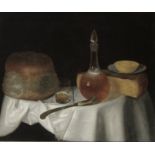 George Smith of Chichester (Chichester 1714-1776) Cheese, bread, a glass of beer and a decanter o...