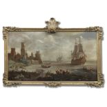 Circle of Peter van den Velde (Antwerp 1634-circa 1724) A Mediterranean harbour scene with fisher...