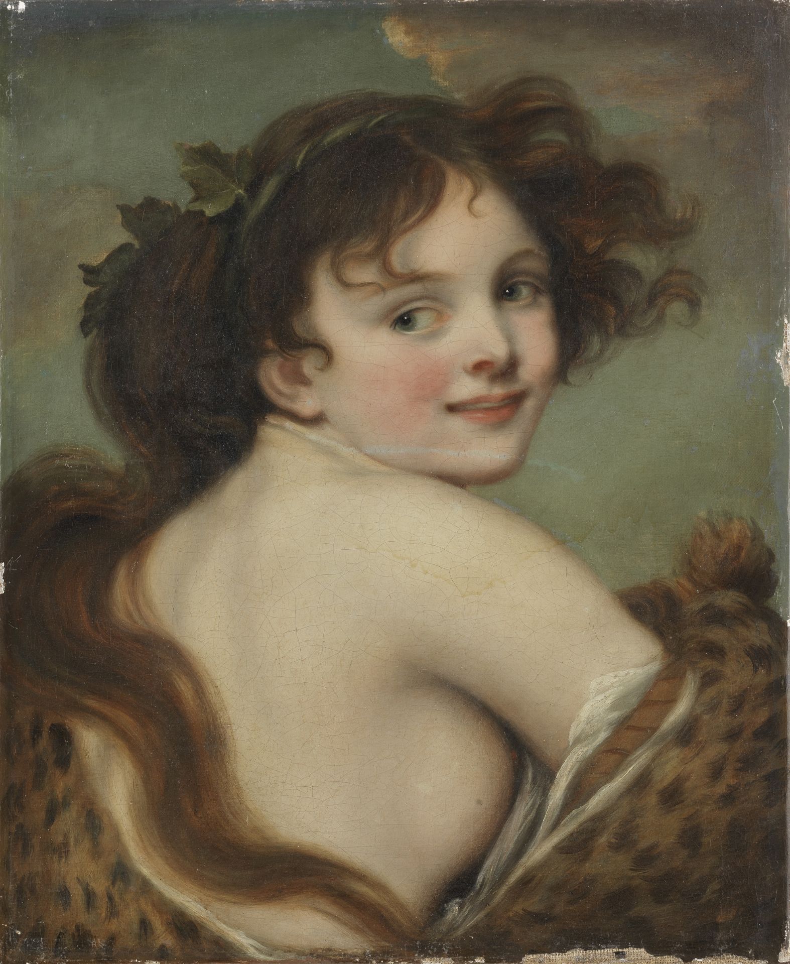 Follower of Jean Baptiste Greuze (Tournus 1725-1805 Paris) A Bacchante unframed