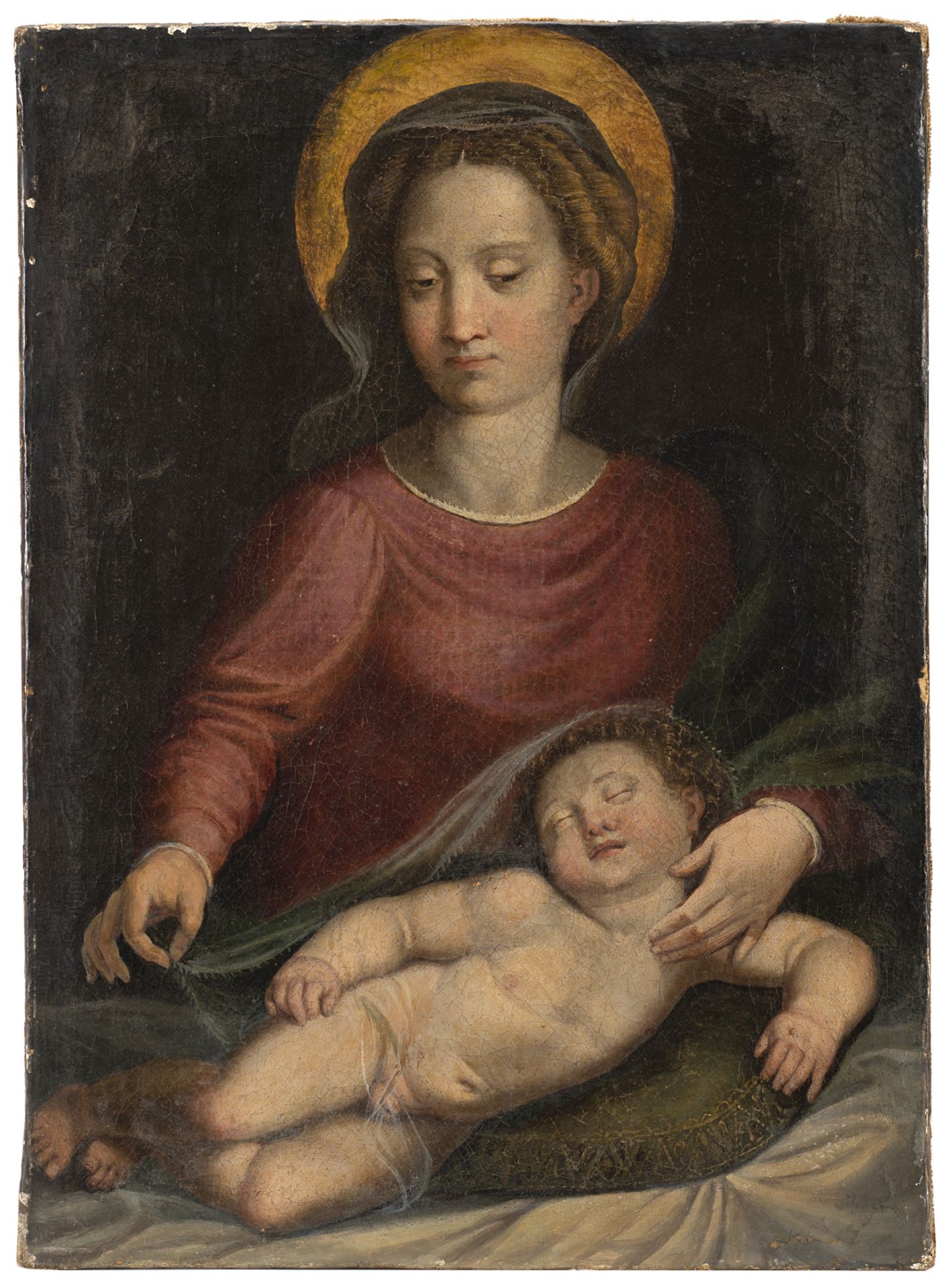 North Italian School, early 17th Century The Madonna with the sleeping Christ Child