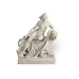 A mid 19th century English 'Parian' biscuit glazed porcelain figural group of 'Ariadne & the Pant...