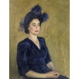 Henry Marvell Carr (British, 1894-1970) Portrait of a lady in blue
