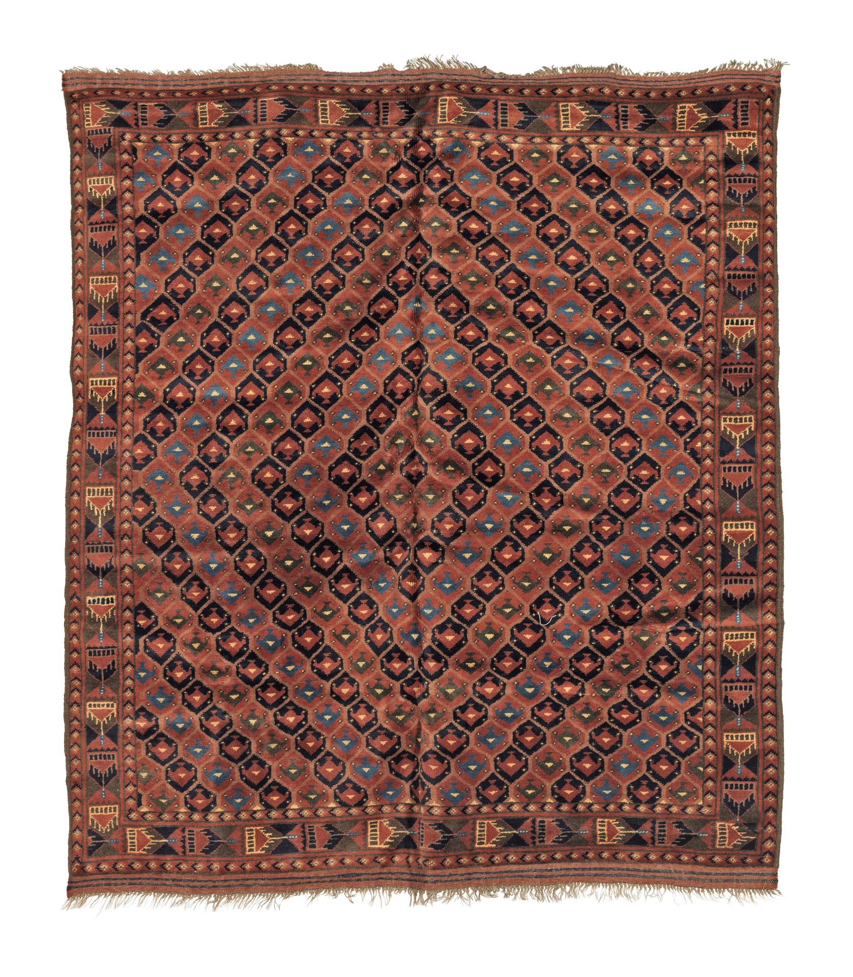 A vibrant Afghan rug c.1980 163cm x 147cm