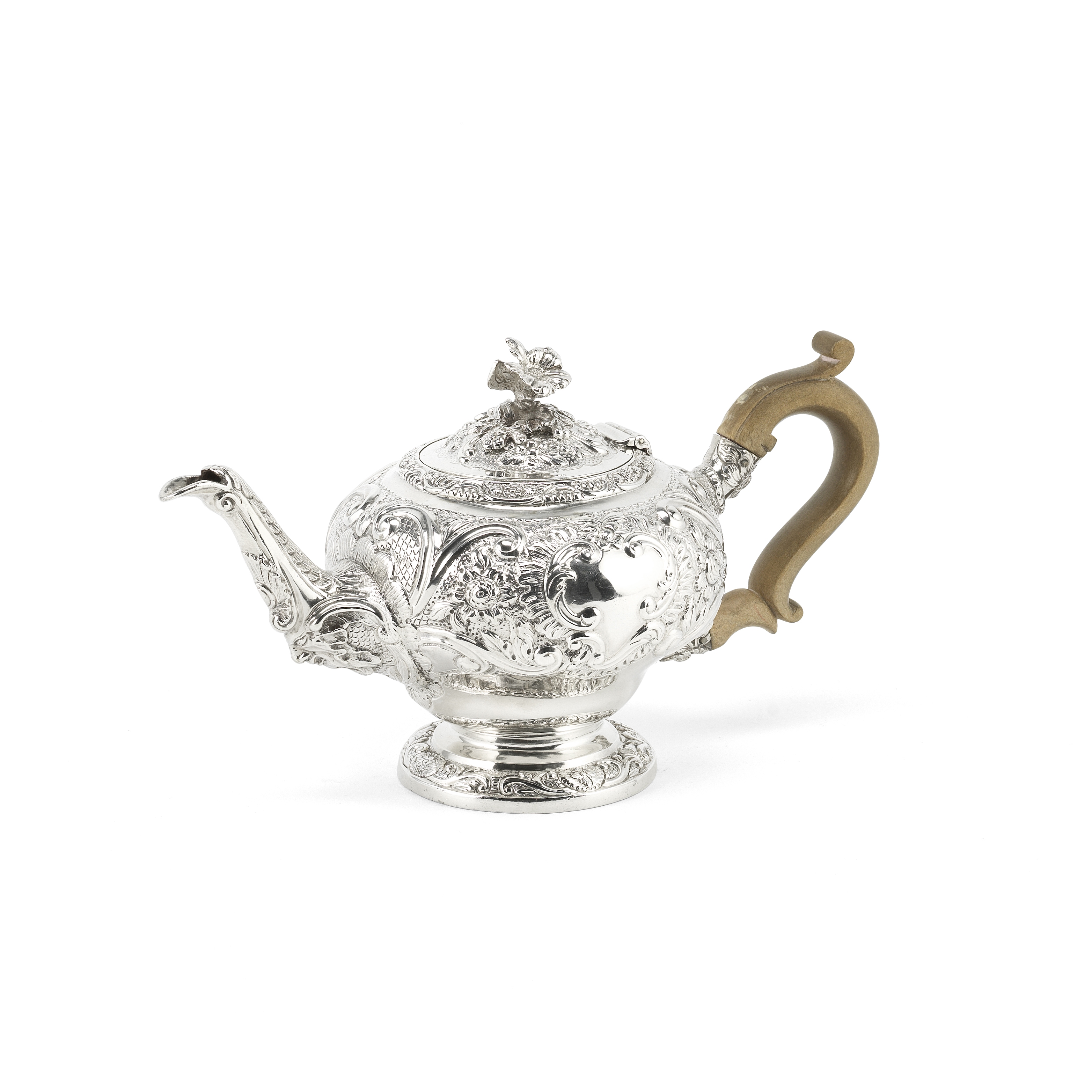 A George III silver teapot Samuel Whitford II, London 1817