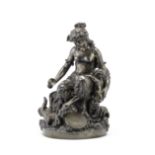 Henri Picard (French, fl. 1831-1864): A patinated bronze bacchanalian figural group of a female s...
