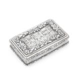 A Victorian silver castle-top snuff box Edward Smith, Birmingham 1844