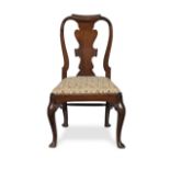 A George II mahogany (or red walnut) side chair