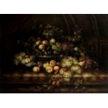 S. Rochell (20th Century) Still life with peaches and grapes