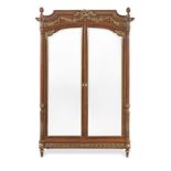 A French late 19th century ormolu mounted mahogany armoire in the Louis XVI style possibly by Fra...