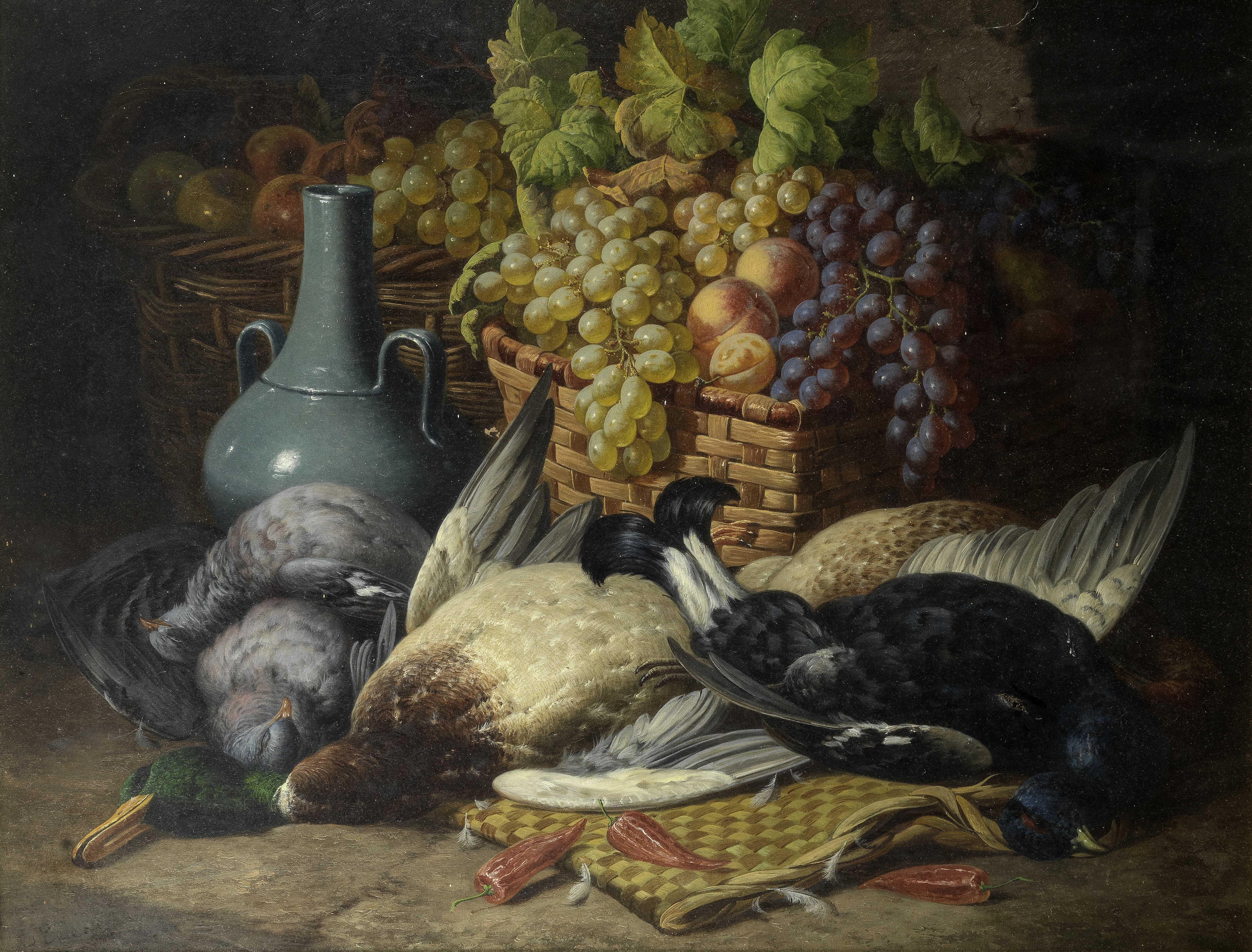 Thomas Charles Bale (British, 1855-1925) Still life of fruit and game