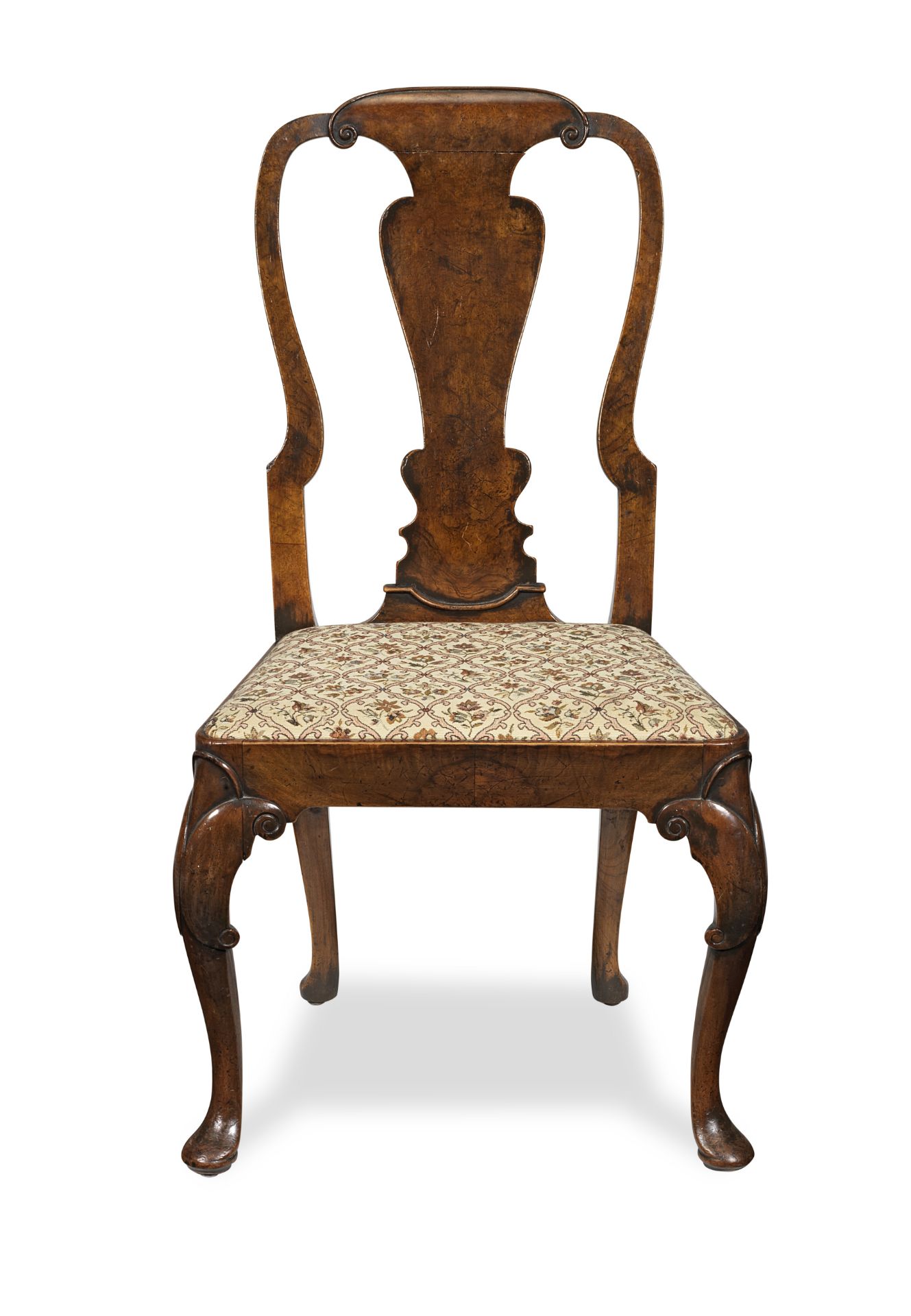 A late 19th/early 20th century walnut side chair in the George I style