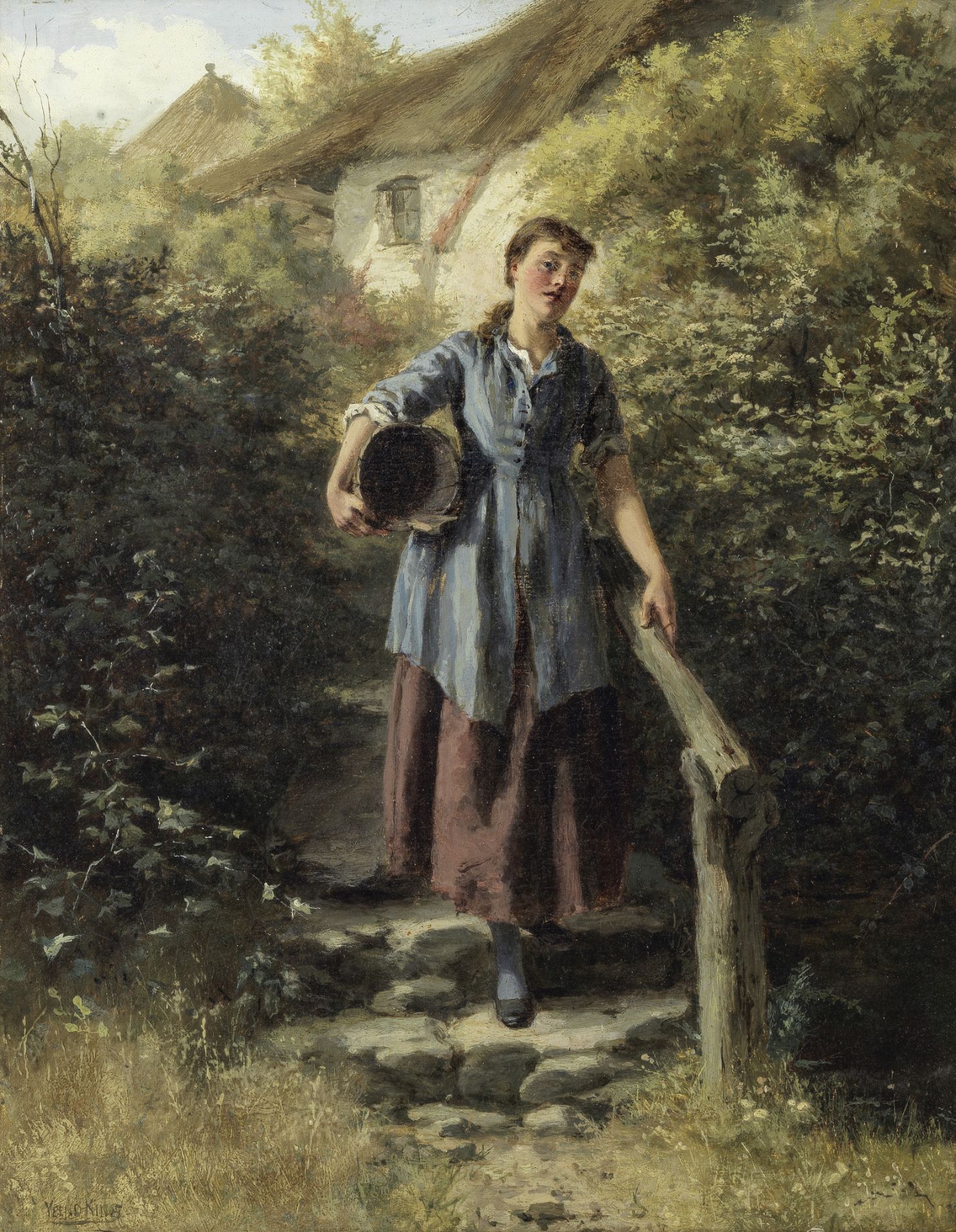 Henry John Yeend King, RBA, VPRI, ROI (British, 1855-1924) A young lady carrying a pale