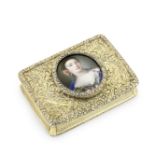 A George III silver-gilt and enamelled portrait snuff box Joseph Willmore, Birmingham 1825