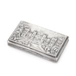 A castle-top silver snuff box Nathaniel Mills, Birmingham 1838 with four additional items (5)