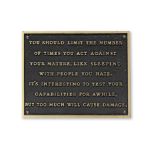 Jenny Holzer (B. 1950) Living Series: You should limit the number of times... 1980-1982