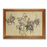 Ismail Gulgee (Pakistani, 1926-2007) Untitled (Polo Players) (In original frame)