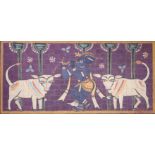 Jamini Roy (Indian, 1887-1972) Krishna fluting to the cows