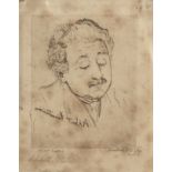 Mukul Dey (Indian, 1895-1989) Albert Einstein , sheet 19 x 15 cm. (7 1/2 x 6in) (further inscribe...