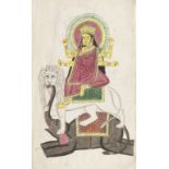 AN ALBUM OF TWENTY-SEVEN WATERCOLOURS DEPICTING DEITIES KALIGHAT, CIRCA 1860-70