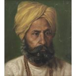 A portrait of the Sikh artist Ishar Singh (1860-1910) European School, signed by M. B., early 20t...