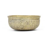 A 'Veneto-Saracenic' silver-inlaid brass bowl Syria, 15th/ 16th Century