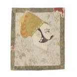 Maharajah Vijai Singh of Jodhpur (reg. 1752-93), facing right, wearing a gold turban and a pearl ...