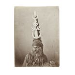 A Nihang with a conspicuous tall turban India, Hyderabad, by William Willoughby Hooper (1837&#821...